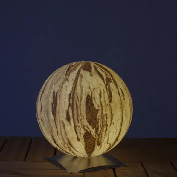 Gartenlampe, Aussenlampe Sahara Kugelleuchte runde Leuchte mit Edelstahlfu